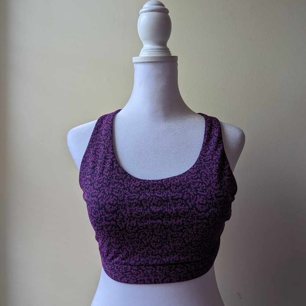 Athleta Ultimate Textured Bra Purple Blue Medium D-DD+